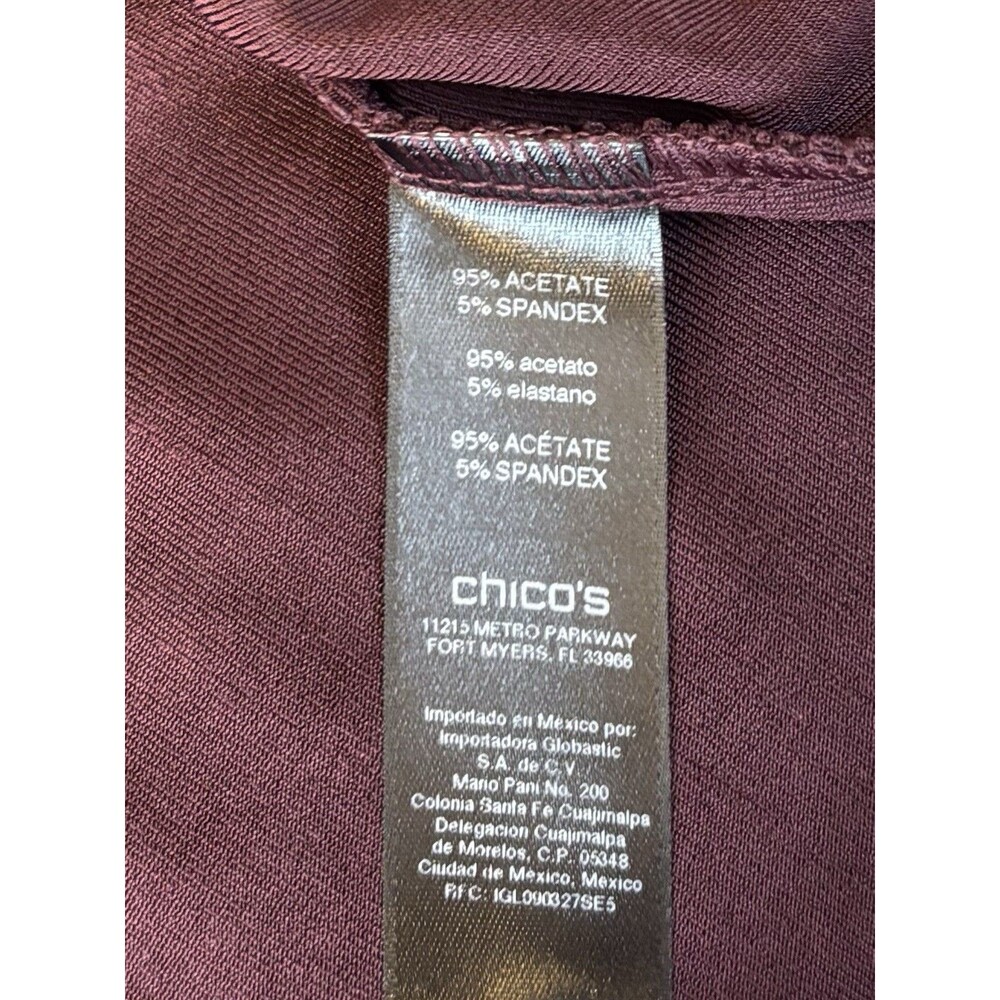 CHICO'S Travelers Dark Mulberry One Button Jacket 2 Large 12/14 Cardigan - Picture 9 of 12